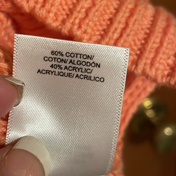 •LUCKY BRAND•NWOT CITRUS SUN ORANGE V NECK KNIT SWEATER SIZE SMALL - Picture 8 of 10